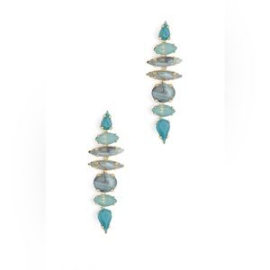 Elizabeth Cole | Knox Drop Earrings | Blue/Green